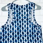 Athleta  Women's Tank Top Sleeveless‎ Blue White Diamond Pattern Athleisure Small Photo 6