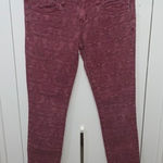 Free People  Women's Red Jacquard Textured Skinny Jeans‎ Size 26 Photo 0