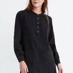 Madewell Denim Patch Pockets Popover Shirtdress in Shrader Wash Black Small Photo 0