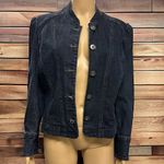 Bum Equipment  Mandarin Collar Stretch Denim Button Up Blue Jean Jacket Cotton M Photo 8