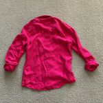 Hollister  100% Silk Button Down Shirt Hot Pink Business Casual Size Small EUC Photo 7
