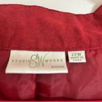 Studio Works Women’s‎  Faux Suede Full Zip Jacket Size 22 W Burgundy Red Photo 7