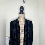 Johnny Was NTM:  Black Velvet Embroidered Floral Open Front Cardigan Size M Photo 2