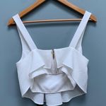 Black Halo White Sleeveless Crepe Crop Top 2 Photo 8