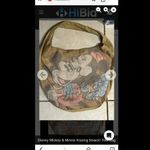 Disney  Mickey & Minnie Kissing “Smack!” Retro Tote Bag Tan Large Photo 1