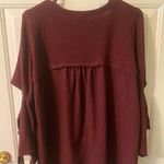 1. State V neck Burgundy sweater cutout bell sleeves size Large Red Photo 1