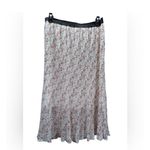 Adrianna Papell Pink Floral Pleated Midi Skirt Elastic Waist Women's XL Photo 1