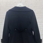 Sandro  Sportswear Black Double Breasted Peacoat Jacket Stretch Lined M Photo 5