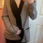 Skylar + Madison Plaid Black Velvet Collar Oversized Blazer Photo 5
