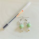 Butterfly and Bead Dangle Earrings Green Photo 2