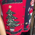 Vintage Capacity women’s Festive Red and Black Women's Sweater Vest size M Size M Photo 4