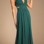 Lulus  Vivid Imagination Emerald Green Cutout Maxi Dress Weeding Bridesmaid Sz S Photo 2