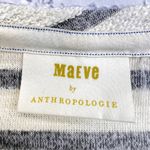 Maeve  x Anthropologie Astor Fur-Trimmed Top Cream Gray XS Stripes Long Sleeve Photo 3