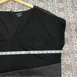 City Chic Spliced Mod Sheath Dress Black Ponte Faux Leather Trim V-Neck XL/22 Photo 11