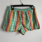 Victoria's Secret  Green Orange Plaid 100% Cotton Sleep Shorts Womens M Y2K Photo 3