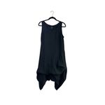 Eileen Fisher  100% Irish‎ Linen bustle hem Dress Sleeveless Black Petite Size PL Photo 3