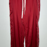 Victoria's Secret  Satin Lounge Pajamas Pants Red Pink Piping w/pockets Tie M Photo 0