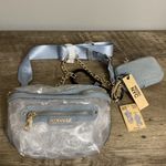 MADDEN NYC New! Women’s clear convertible fanny pack with pouch blue denim Photo 4