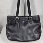 Coach Vintage  Legacy Tote Bag Black‎ Soft Leather Compartments Shoulder Straps Photo 1