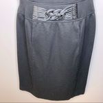 David Meister Black Textured Sheath Dress with a Waist Knot Detail Photo 10