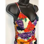 ASOS  Women's Floral Print Lined Sleeveless Ruched Mini Dress Multicolor Size 6 Photo 1