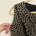 Vintage ditsy floral fully lined wrap style short sleeve midi feminine dreas M Black Size M Photo 4