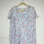 Laura Ashley  Blue Floral Sleep Shirt Dress Nightgown Womens L Pajamas Comfort Photo 1