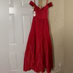 Say Yes To The Prom Chic Scarlet Off-Shoulder Prom Dress Photo 2
