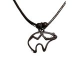 Vtg Southwestern 925 Single Strand Turquoise Zuni Bear Liquid silver necklace Photo 3