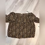 Michael Kors Leopard Print Off-Shoulder Top Photo 1