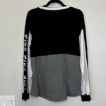 PINK - Victoria's Secret Victoria Secret PINK Tshirt M Long Sleeve Womens Top Tee Logo Sequin Bling Black Photo 1