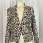 INC International Concepts Black and Cream Blazer with Animal Print (740) Size M Photo 0