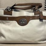 Coach  Penelope White and Brown Leather Shoulder/Tote Bag, No. B1182-F16532 Photo 0