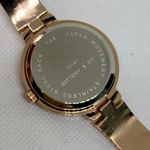 Women’s gold tone quartz analog watch rhinestones 36mm round links band running Photo 5