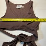 Princess Polly Jaye Top Brown Ribbed Wrap Crop Sz 0 Photo 5