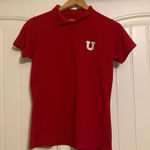 Utah Utes Red Polo Shirt Womens Small Antigua Short Sleeve Textured Polyester Photo 0