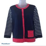 Jones New York Navy Pink Cardigan Size Petite Small Photo 2