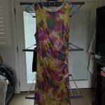 Yellow and purple floral mini dress Size M Photo 1