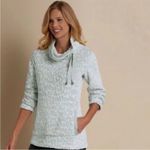 Soft Surroundings  Tanzania Animal Print‎ Fleece Pullover Top Green Small Photo 1