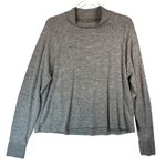 Abercrombie & Fitch Mock Neck Pullover Heather Gray Long Sleeve Top L Photo 0