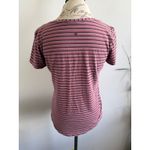 Lululemon  Striped V-Neck T-Shirt Top Pink Purple Women's‎ Athletic Casual Photo 1