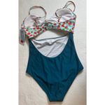 Cupshe NWT Cut-out Blue Floral Hibiscus One-Piece Swimsuit Medium Photo 1