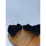 Eileen Fisher Black Suede Elastic Strap D'Orsay Block Heel Pumps Shoes 7.5 Photo 6