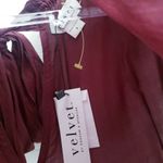 Velvet Graham & Spencer Ginger Chelsea Halter Keyhole Long Sleeve Blouse New Red Photo 4