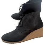 Dr. Scholl's 10 Ceelia faux suede wedge lace up ankle boot 2587 Black Photo 0