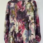 Pink Blush Floral Watercolor Midi Maxi Dress with Long Sleeves Maternity Size M Photo 10