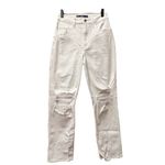 Abercrombie & Fitch Hollister ULTRA‎ HIGH RISE DAD JEAN White Size 3R Distress Rips Photo 1