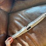 Suzi Roher Canadian Cream and silver leather & metal Women's Belt size xl plus Brown Photo 4