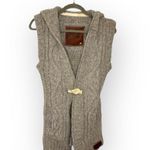 Superdry Gray Cable Knit Hooded Sweater Vest Cozy Cabin Core Preppy Classic S Photo 0