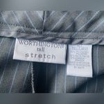 Worthington  Tall Gray‎ Blue Striped Stretch Women’s Dress Pants Size 10T Photo 2